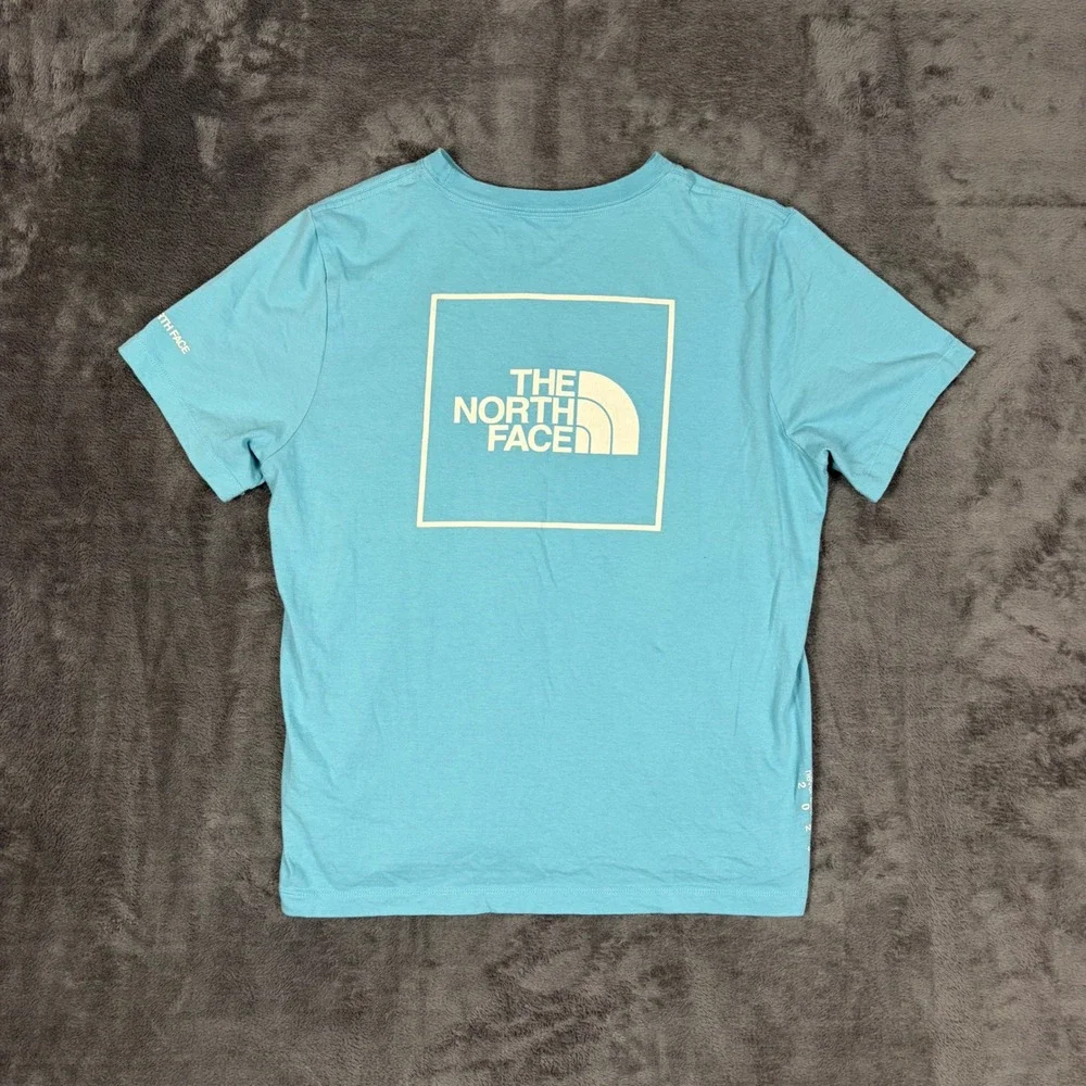 The North Face T-Shirt Womens L Blue Graphic Short Sleeve Exploration 2023 Tee - Picture 2 of 8